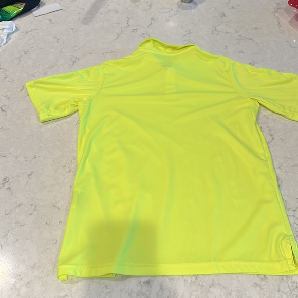 Neon yellow Nike Dri-Fit collared shirt - Picture 3 of 4